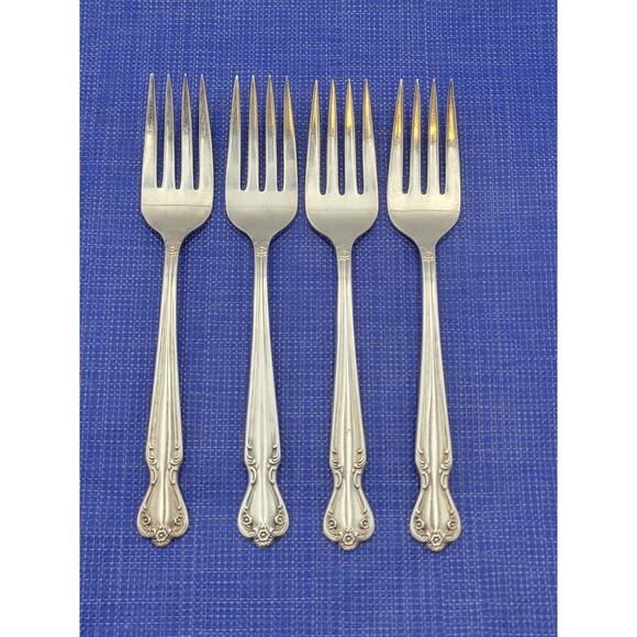 Rogers Brothers Daybreak Elegant Lady Set of 4 Salad Forks Reinforced Plate IS - Picture 2 of 6